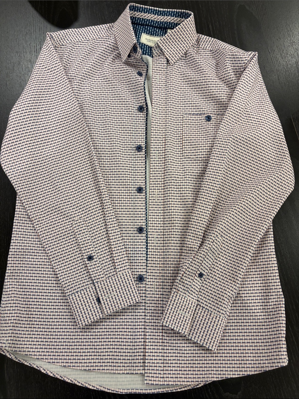 Men's Lightweight Checked Shirt Jacket - Blue & White